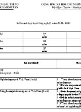 Kế hoạch dạy học Công nghệ 7 năm học 2022-2023 - Trường THCS Minh Tân